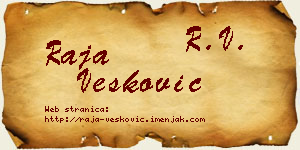 Raja Vesković vizit kartica